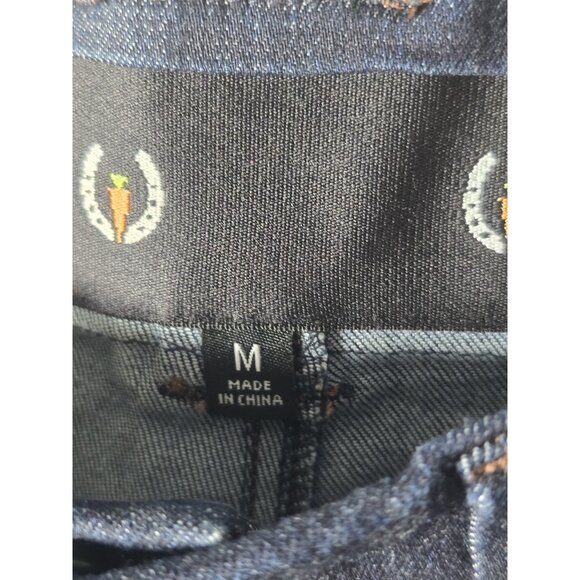 NWOT Kerrits Women’s Stretch Denim Knee Patch Breeches M Color-Bloc Riding Pants - Picture 12 of 16